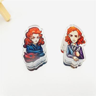 China Promotiom Gift High quality Mini Cute Fashion Clear Epoxy Acrylic Clip Stationery Clip Sticky Note Custom Acrylic Clip for sale