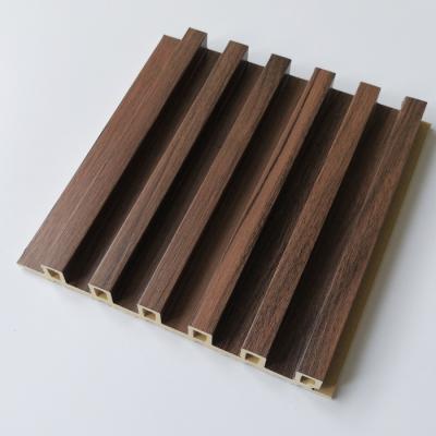 China Premium light weight 170*18mm film wpc wood grain grill canopy wall panel for sale