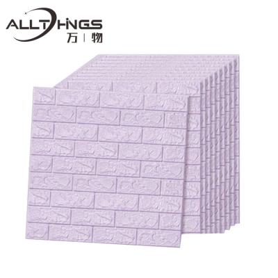 China Modern simple elastic self-adhesive materials foam 3D self-adhesive brick home decor PE DIY gadgets wallpaper for sale