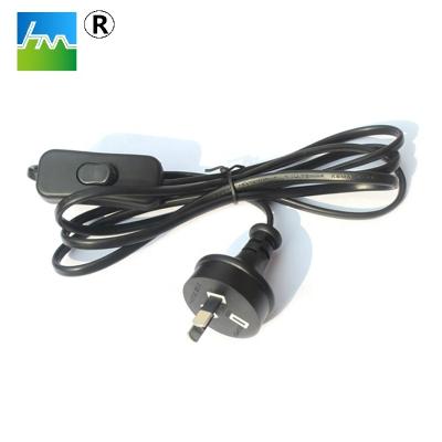 China Home Appliance Australia Power Led Cord Switch 2plug Power Cord , Led Desk Lamp Use for sale