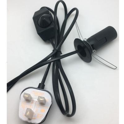 China British Home Appliance 3pin Electric Line Plug Mains Cord Extension Cord Salt Lamp Dimmer E14 Socket for sale