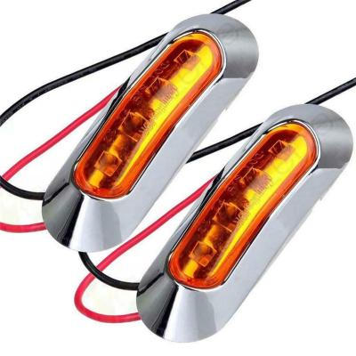 China 12V 24V LED Truck Side Marker Lights Clearance Lamps For Trailer Lorry Motorcycle Bus Car Running Lights Amber Blue White Red YMCL-SL-4leds-A for sale