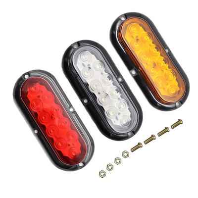 China 12V 24V 10 LED Oval Trailer Lights Car Side External Warning Tail Beacon Light Auto Trailer Truck Lorry Lamps YMCL-WARNING LIGHT-10LEDS for sale