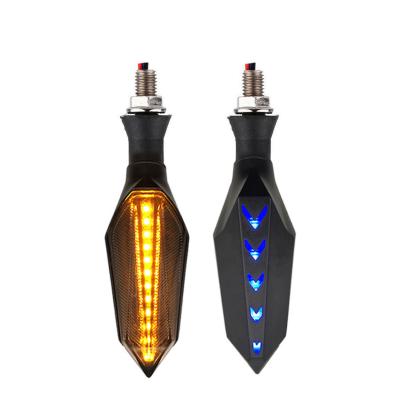 China Motorcycle Turn Light Motorbike Modified Flow Warning Turn Signal Double Sided Yellow Blue Lights Waterproof 3528LED Steering Light for sale