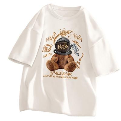 China Custom Anti-wrinkle Summer Print Cartoon Loose Women Short Sleeve Casual T-Shirt for sale