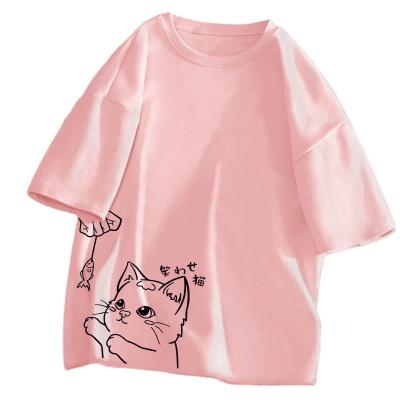 China Custom Anti-wrinkle Women's Comfortable T-shirt Fashion Pattern Cartoon Printed Casual T-shirt for sale