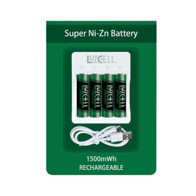 China Hot Selling Best Toys AA Battery Pack 4Pcs AA Batteries Rechargeable Ni-Zn Batteries for sale