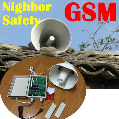 China 3G GSM SMS Door Alarm for Community Security Neighborhood Alarm with DC12V Horn and Siren and Strobe with Light for sale