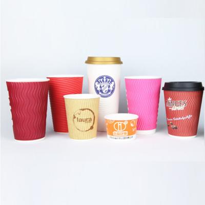 China Disposable Custom LOGO Printed Disposable Coffee Paper Cup for sale