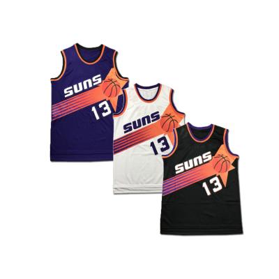 China Breathable Classic Throwback Hot Press Basketball Tank Top Sun Basketball Tank Tops for sale