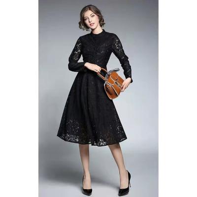 China New Design Sexy Hollow Out Breathable Lace Up Long Sleeves Party Club Midi Dress With Factory Wholesale Price for sale