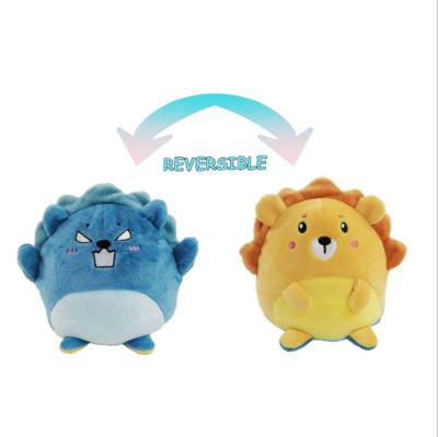 China Reversible Lion Doll Flip Double Side Packing Lion Cat Plush Side Flip 2 2 Vacuum Toy for sale