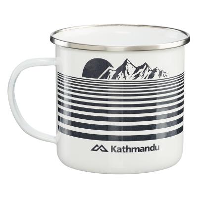 China Chinese Wholesale Disposable Metal Enamel Mug Factory Supplier Customized Heat Printed Press for sale