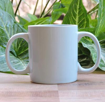 China HealthGoodsIn- Sustainable Ceramic Double Handle Mug for Safe Grip, BPA Free Double Handled Ceramic Mugs to Ease Shakes for sale