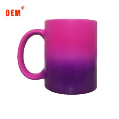 China Sublimation Printing Viable Fluorescent Glass Mug Ceramic Mug for sale