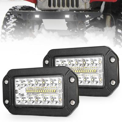 China Aluminum FIERYRED Retangular Flush Mount 12v 13w 6 Inch Led Work Light Bar Bumper Reverse Lugs Light Bar For Suv 4x4 Cars Truck Offroad for sale