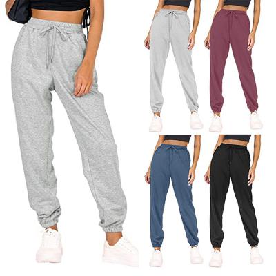 China Anti-Wrinkle Customized Loose Casual Track Women Sports Pants Slack Drawstring Joggers Pants And Trousers For Wholesale for sale