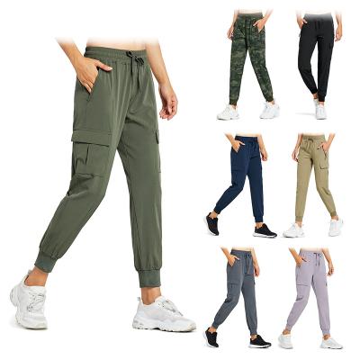 China Sporty Anti-Wrinkle Pants Women Lightweight Quick Dry Cargo Pants Increasing Joggers Pants For Outdoor Casual Workout for sale