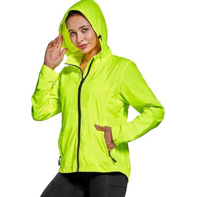 China QUICK DRY Custom Made Gym Outdoor Jackets Anorak Gear Fashion Reflective Recycling Women's Running Bomber Jackets With Hooded for sale