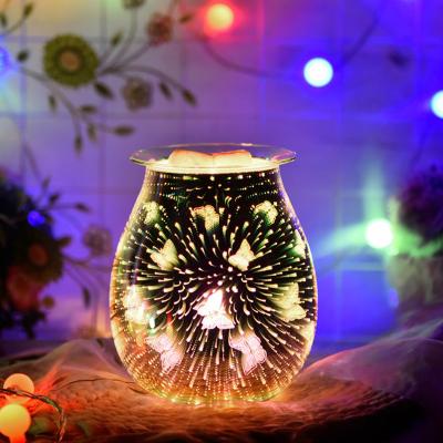 China High Quality Modern Glass LED Wax Melts Candle Warmer 3D Round Bulb Fragrance Lamp for sale