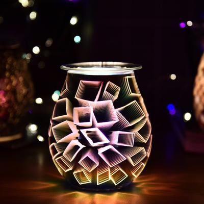 China Modern Glass High Quality LED Wax Casts Candle Round 3D Light Bulb Fragrance Lamp for sale