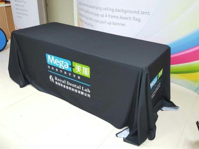 China Trade Show Customized Size Stretch Fabric Table Cover Dye Sublimation Printing for sale