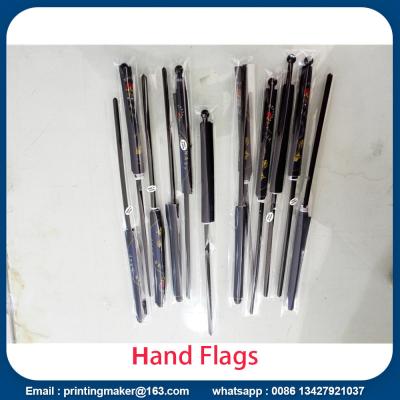 China Custom Hand Waving Flags with Solid Flagpole for sale