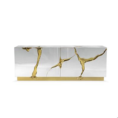 China Eco - Friendly Alternates Make Luxury High Gloss White Wood Wolf Sideboard for sale