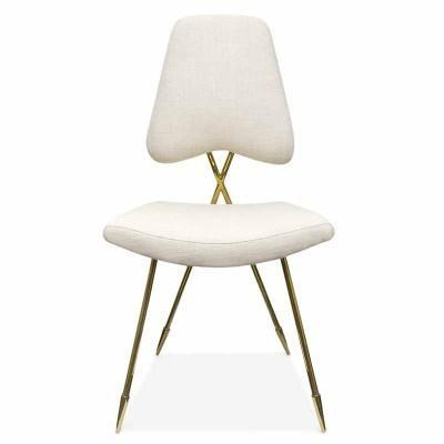 China Modern Contemporary Jonathan Adler Maxime Velvet Dining Furniture Gold Stainless Steel Upholstery Dining Chair for sale