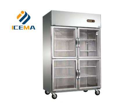 Cina 780L Professional Kitchen equipment vertical refrigerator brand freezer commercial four door display freezer in vendita