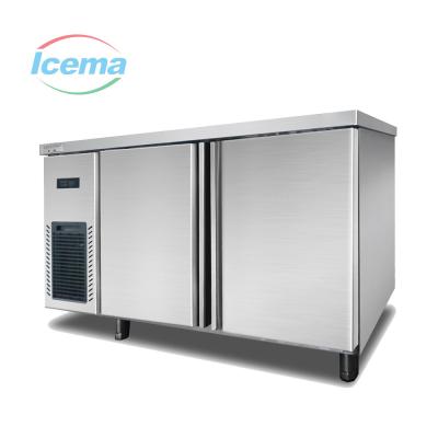 China Roestvrij staal Dubbele deur Top Freezer Koeling 150 lbs Verticale koelkast Freezer Te koop