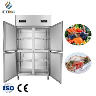 중국 -18~-0 & 0~8 degree 4 Door Commercial Upright Reach-in Freezer 1230mm Length 680mm Width 1970mm Height 판매용