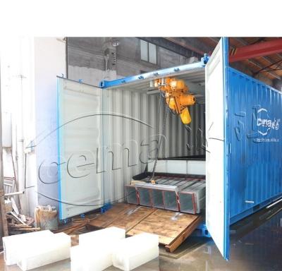 China Emerson 3 Ton Directly Cooling ICEMA Containerized Block Ice Plant Te koop