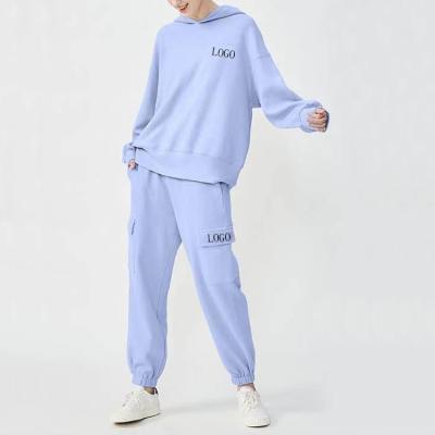 China QUICK DRY Women's Plain Crewneck Tracksuits Crewneck Oversized Hoodies and Sweatpants Set for sale