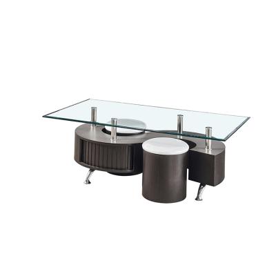 China Durable Direct Wholesale Furniture Glass+mdf+stainless Modern Tempered Glass Coffee Table Modern Tempered Glass Steel for sale