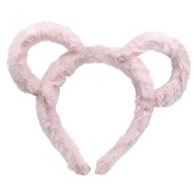 China Soft Korean Cute Cat Party Cat Ear Hairbands Face Wash Plush Girl Hair Accessories Winter Ins Hairy Fur Headbands for sale