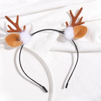 China 2021 Party Christmas Hair Accessories Plush Antler Hairpin Headbands For Kids Girls Custom Headband Hair Circle for sale