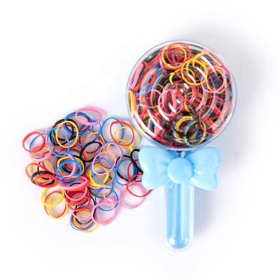 China Gift Strong Soft Rainbow Hair Kids Lollipop Elastic Hair Ties Wrinkle No No Damage Cartoon Disposable Elastic Bands for sale