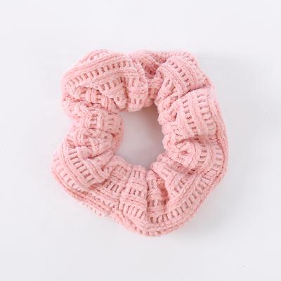 China Vintage Stylish Chenille Knit Bands Elastic Hair Ties Rope Ponytail Holder For Women Girls Tornado Hair Scrunchies for sale