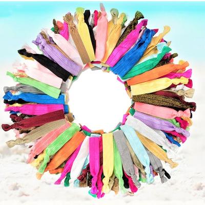 China European and American style sublimation printing custom wristband fold ponytail holder twist hair band do not hand tied folds ribbon elastic hair ties for sale