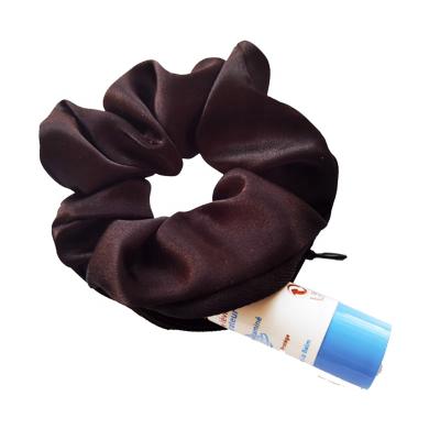 China European and American Style Satin Eco-friendly Silky Scrunchies with Hidden Zipper Pocket in Elastic Hair Bands Women Girls Hair Accessories for sale