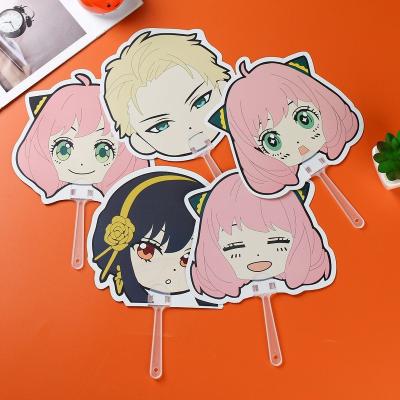 China Anya Action Figure Funny Modeling Handheld Anime Devices Japan SPY X Family Summer Fan Outdoor Portable Manual Fan Children Gifts for sale