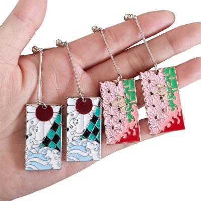 China FASHIONABLE Anime Drop Earrings Acrylic Demon Slayer Kimetsu No Yaiba Blade Of Ghost Earrings For Women Men Gift Earrings for sale