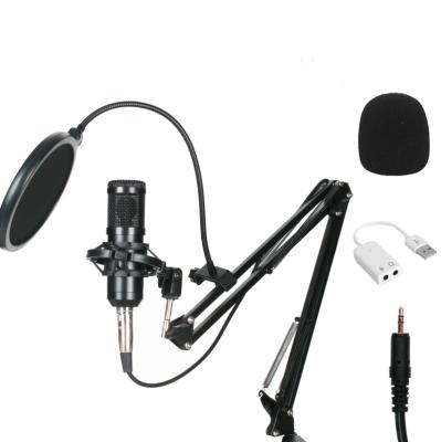 China USB Microphone 3.5MM XRL Recording Microphone Set Youtube Podcast BM 800 Microphone Studio Condenser With Mini Usb Sound Card for sale