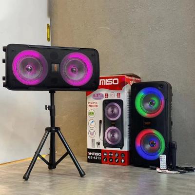 China QS-4213 KIMISO Hit DJ Speaker Wireless Dual 6.5 Inch Stereo Speaker With Glare Lights for sale