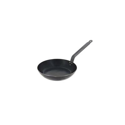 China Hot Sale Carbon Steel Commercial Deep Pre-Seasoned Black Non Sticky Frying Pan Viable for sale