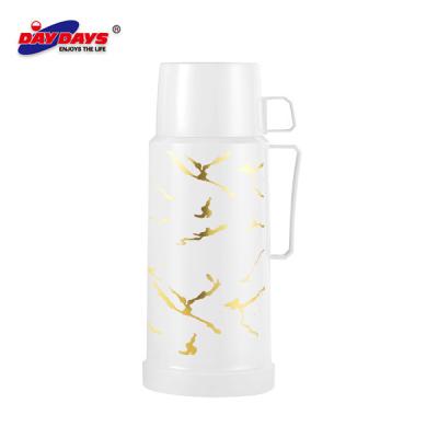 China Classic 1000ml marble viable design pp body vacuum flasks thermos with glass refill cheap price for sale