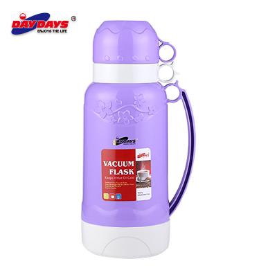 China Viable Color PP Popular Body Fashion Refill Glass Vacuum Flask With Two 1.0L/1.8L Cups for sale