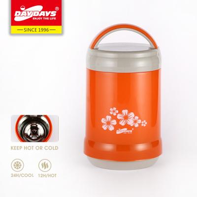 China 1400ml Desktop Use Round Shape Sustainable Food Warmer Lunch Box With Spoon Refill PP Glass Body for sale