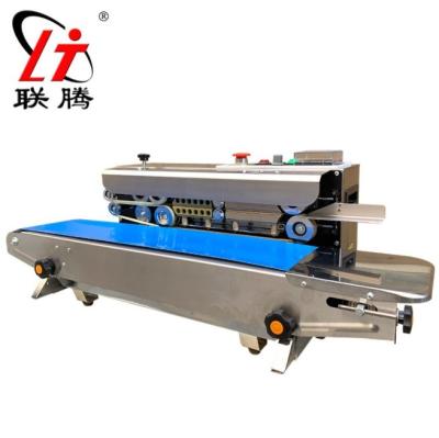 China FR770 Horizontal Continuous Food Stainless Steel Plastic Bag Sealing Machine Film Bag Heat Sealer for sale